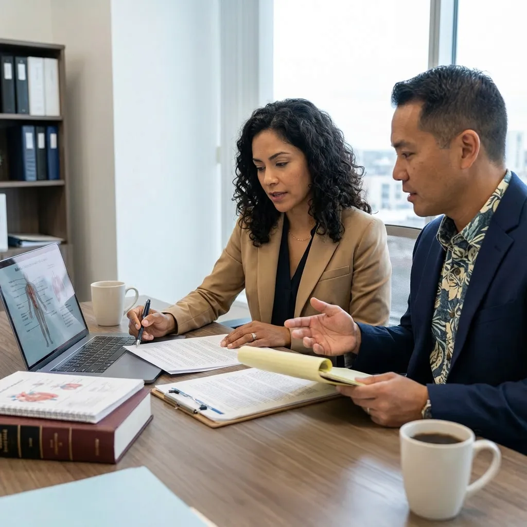 Med-legal attorney reviewing an organized medical chronology